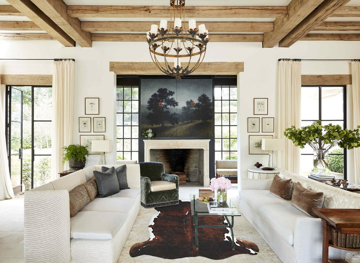 Tricolor X-Large European Cowhide Rug 6'9"H x 7'1"W #A40792 by Hudson Hides