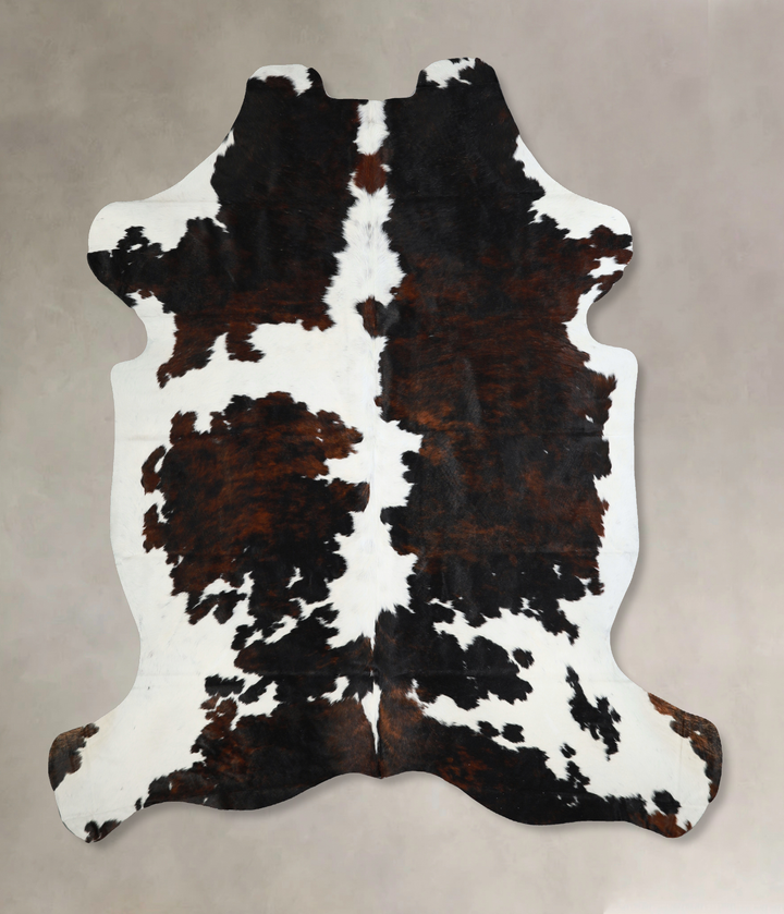 Tricolor X-Large European Cowhide Rug 7'1"H x 6'6"W #A40963 by Hudson Hides