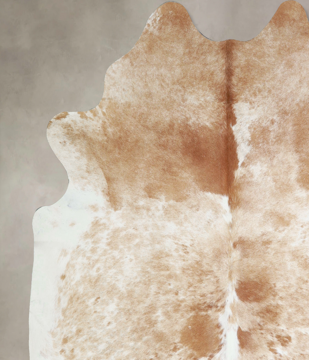 Beige and White XX-Large Brazilian Cowhide Rug 7'5"H x 6'11"W #A42873