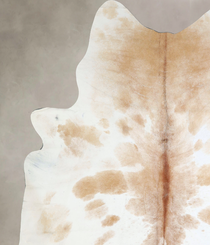 Beige and White XX-Large Brazilian Cowhide Rug 8'0"H x 7'0"W #A42874 by Hudson Hides