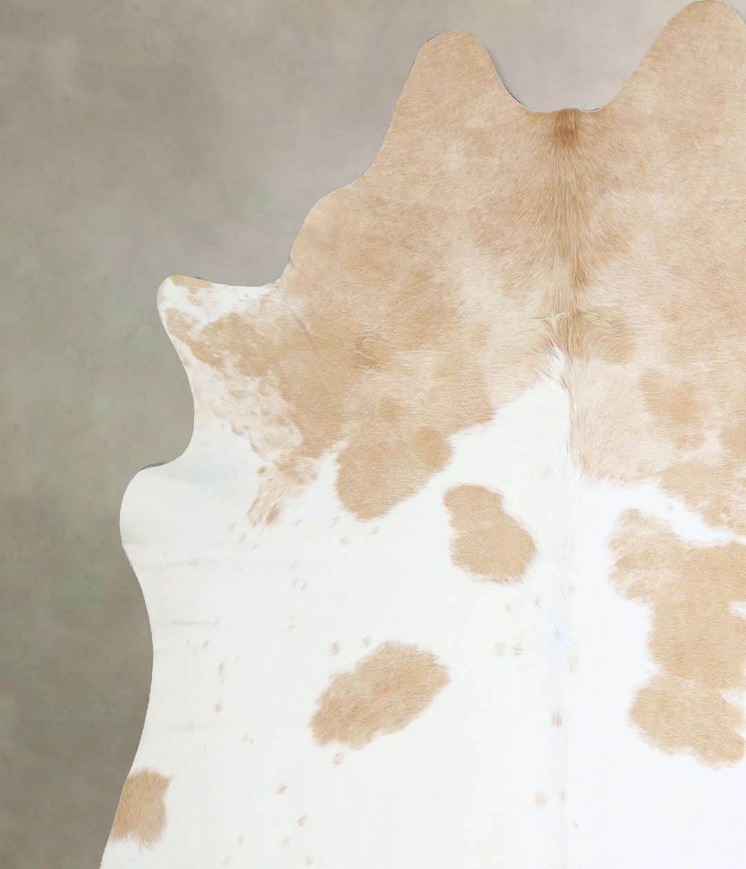 Beige and White XX-Large Brazilian Cowhide Rug 7'5"H x 7'3"W #A42875 b