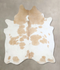 Beige and White XX-Large Brazilian Cowhide Rug 7'8