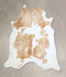 Beige and White XX-Large Brazilian Cowhide Rug 7'9