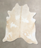 Beige and White X-Large Brazilian Cowhide Rug 6'6