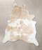 Beige and White XX-Large Brazilian Cowhide Rug 8'1