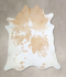 Beige and White XX-Large Brazilian Cowhide Rug 7'6