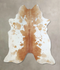 Beige and White XX-Large Brazilian Cowhide Rug 7'10