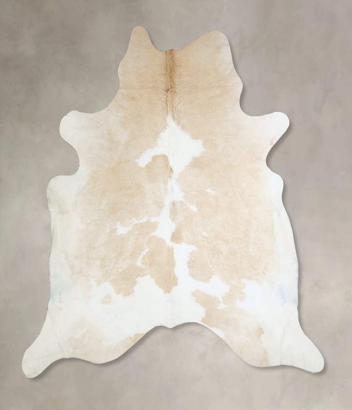 Beige and White XX-Large Brazilian Cowhide Rug 7'10"H x 7'5"W #A43099 by Hudson Hides