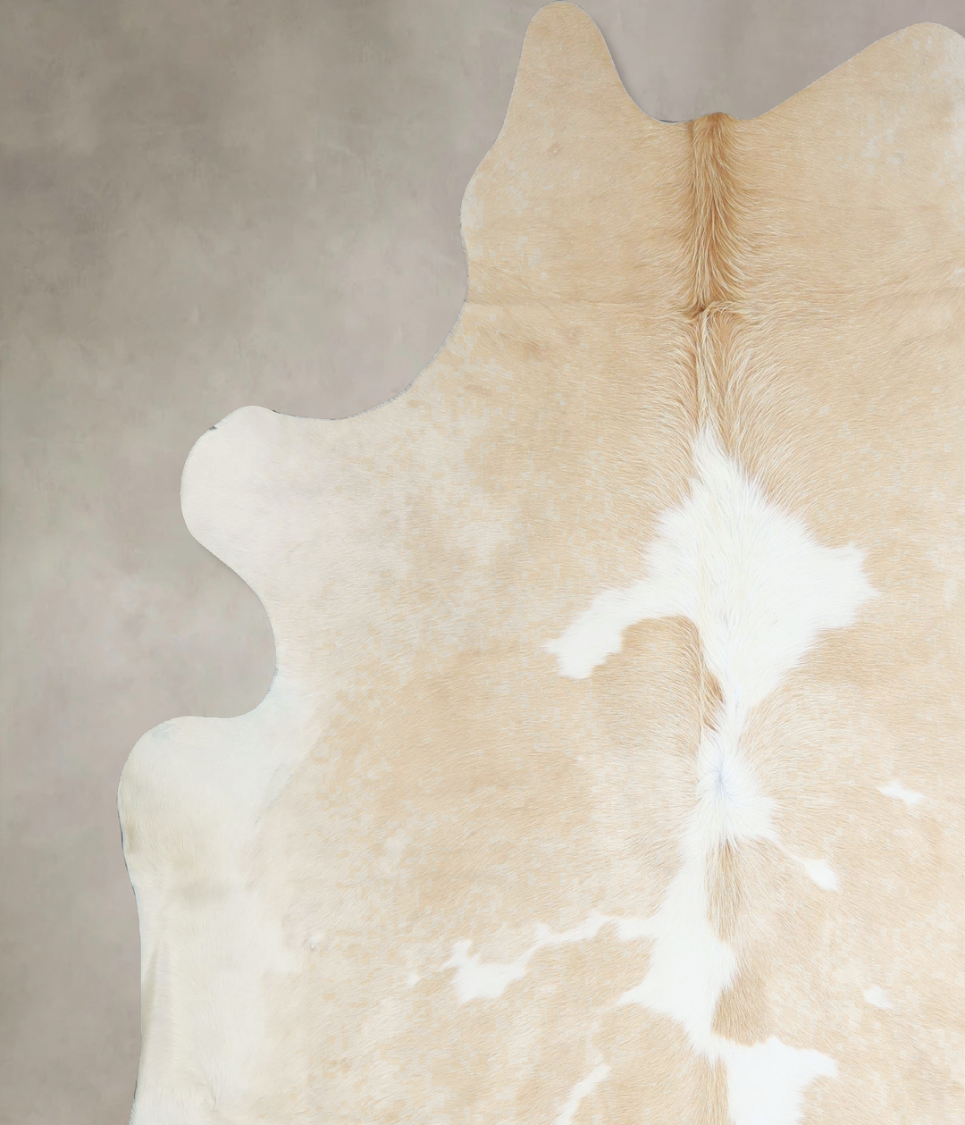 Beige and White XX-Large Brazilian Cowhide Rug 7'10"H x 7'5"W #A43099