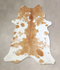 Beige and White X-Large Brazilian Cowhide Rug 7'6