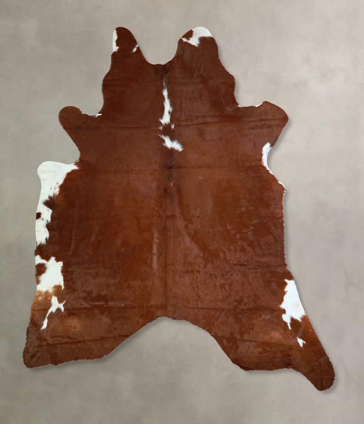 Brown and White Regular X-Large Brazilian Cowhide Rug 7'6"H x 6'4"W #A43121 by Hudson Hides
