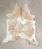 Beige and White X-Large Brazilian Cowhide Rug 7'7