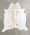 Beige and White X-Large Brazilian Cowhide Rug 6'9
