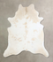 Beige and White X-Large Brazilian Cowhide Rug 6'8
