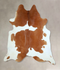Brown and White XX-Large Brazilian Cowhide Rug 7'9