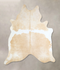 Beige and White X-Large Brazilian Cowhide Rug 7'5