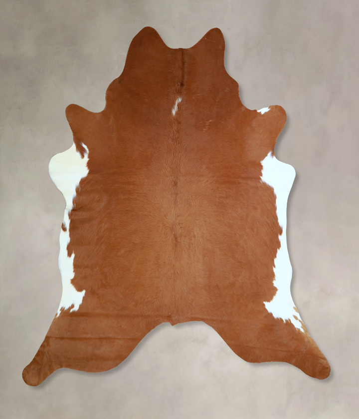 Brown and White Regular XX-Large Brazilian Cowhide Rug 7'8"H x 6'7"W #A43363 by Hudson Hides