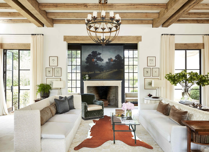 Brown and White Regular XX-Large Brazilian Cowhide Rug 7'8"H x 6'7"W #A43363 by Hudson Hides