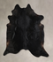 Solid Black XX-Large Brazilian Cowhide Rug 8'2