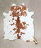Brown and White X-Large Brazilian Cowhide Rug 7'7