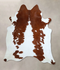 Brown and White X-Large Brazilian Cowhide Rug 6'11