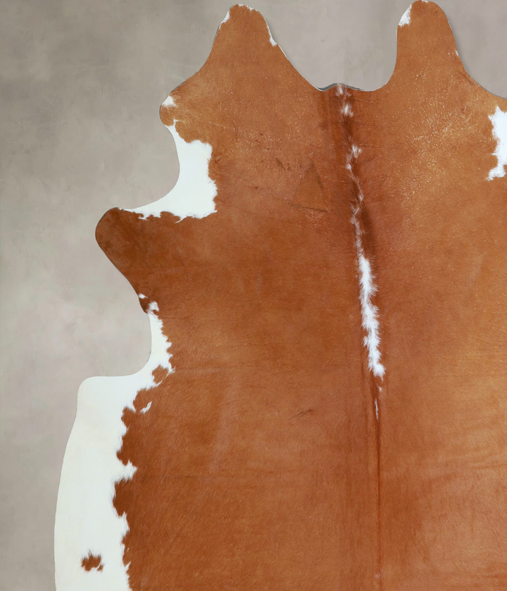 Brown and White Regular XX-Large Brazilian Cowhide Rug 7'8"H x 6'10"W #A43792 by Hudson Hides