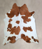 Brown and White X-Large Brazilian Cowhide Rug 7'3