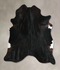 Solid Black XX-Large Brazilian Cowhide Rug 7'7