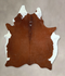 Brown and White Regular X-Large Brazilian Cowhide Rug 7'3