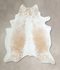Beige and White X-Large Brazilian Cowhide Rug 7'6