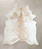 Beige and White X-Large Brazilian Cowhide Rug 7'0
