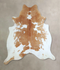 Beige and White X-Large Brazilian Cowhide Rug 7'4