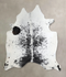 Salt and Pepper Black X-Large Brazilian Cowhide Rug 7'3