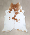 Brown and White XX-Large Brazilian Cowhide Rug 7'8
