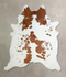Brown and White X-Large Brazilian Cowhide Rug 7'4