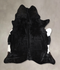 Solid Black X-Large Brazilian Cowhide Rug 7'2