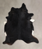 Solid Black X-Large Brazilian Cowhide Rug 7'10