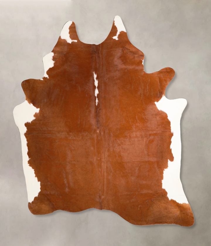 Brown and White Regular X-Large Brazilian Cowhide Rug 7'2"H x 6'0"W #A45616 by Hudson Hides