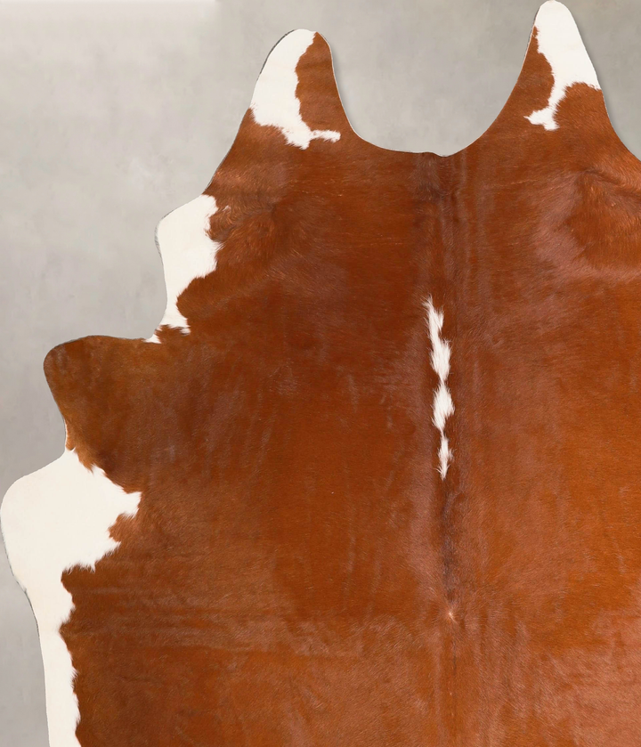 Brown and White Regular X-Large Brazilian Cowhide Rug 7'2"H x 6'0"W #A45616 by Hudson Hides