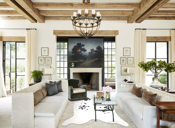 Black and White XX-Large Brazilian Cowhide Rug 7'6"H x 7'3"W #A46085 by Hudson Hides