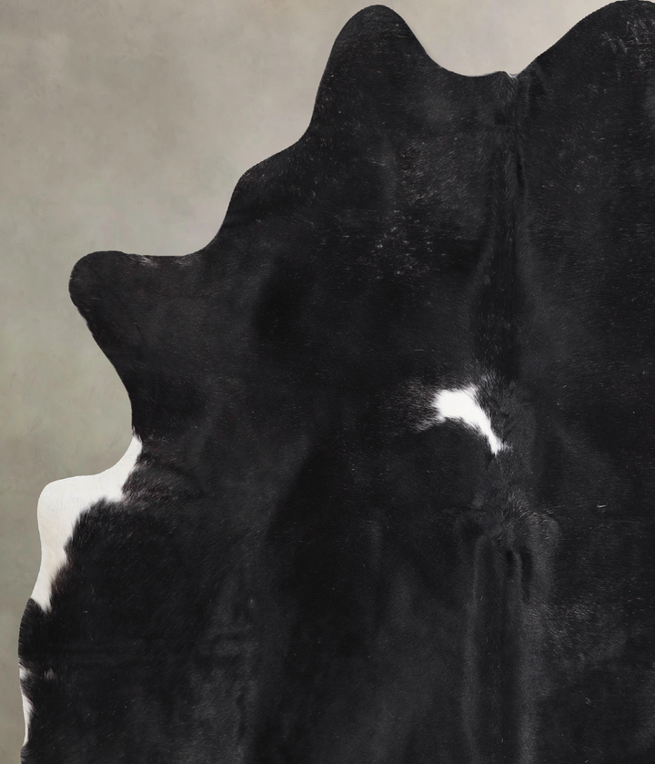 Black and White X-Large Brazilian Cowhide Rug 7'1"H x 6'2"W #A46095 by Hudson Hides