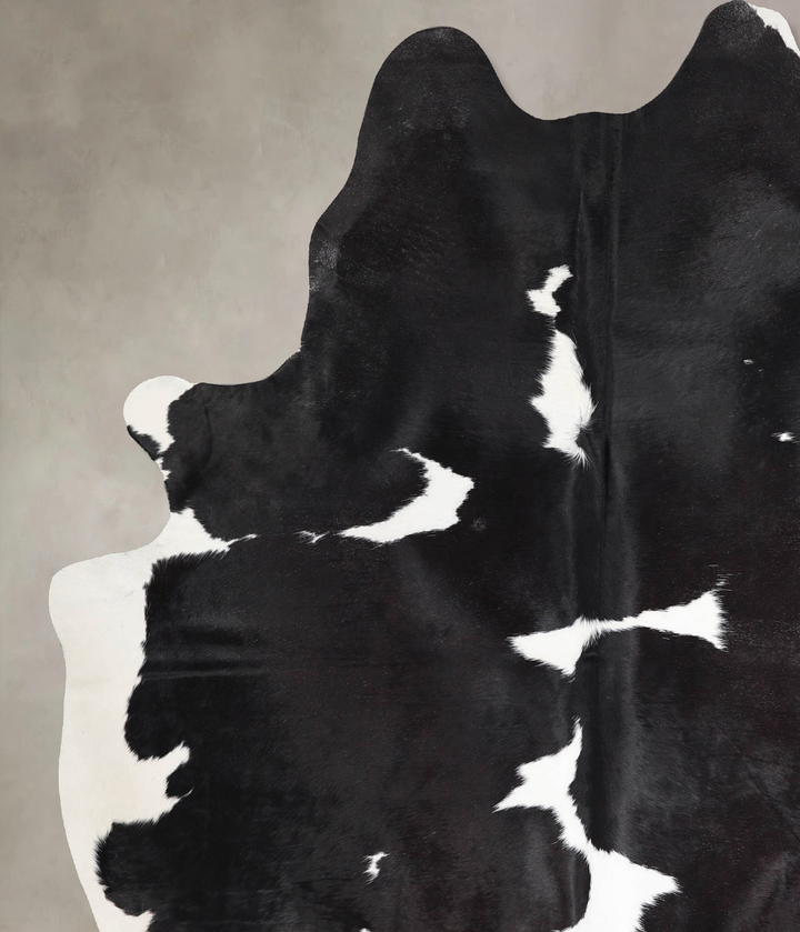 Black and White XX-Large Brazilian Cowhide Rug 7'10"H x 6'6"W #A46103 by Hudson Hides