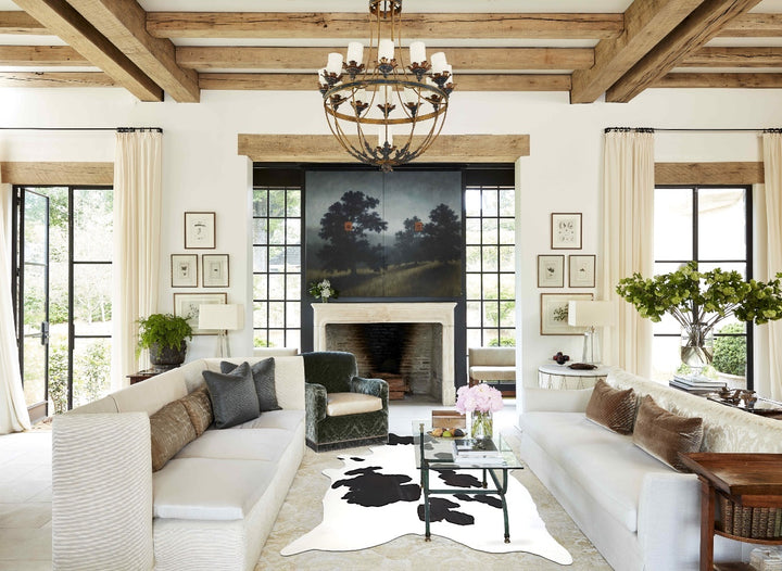 Black and White X-Large Brazilian Cowhide Rug 7'6"H x 5'10"W #A46288 by Hudson Hides
