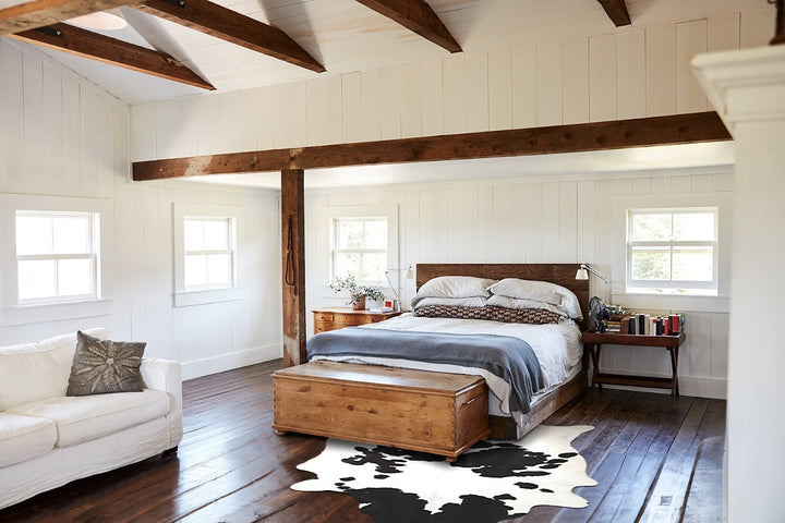 Black and White XX-Large Brazilian Cowhide Rug 8'11"H x 7'6"W #A46301 by Hudson Hides