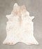 Beige and White Large Brazilian Cowhide Rug 6'11