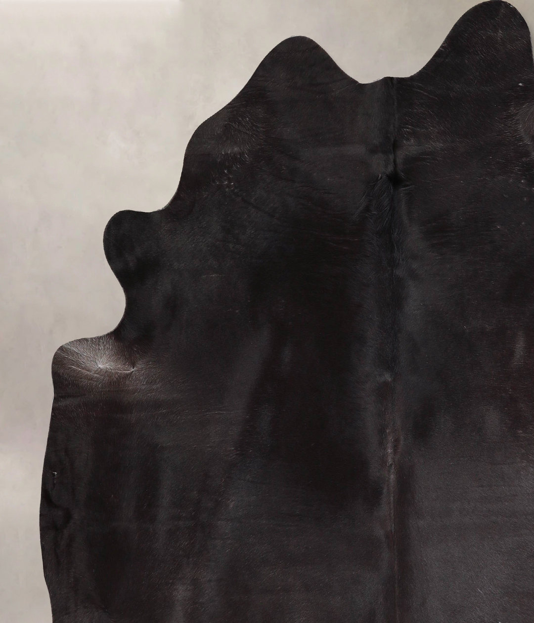 Solid Black XX-Large Brazilian Cowhide Rug 7'5"H x 6'11"W #A46377 by H