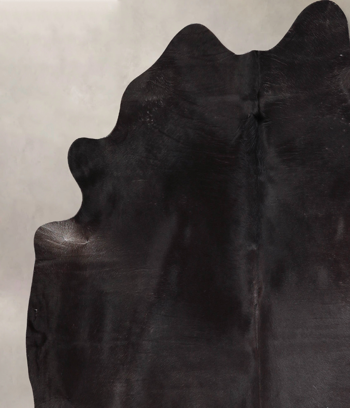 Solid Black XX-Large Brazilian Cowhide Rug 7'5"H x 6'11"W #A46377 by Hudson Hides