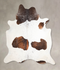 Chocolate and White X-Large Brazilian Cowhide Rug 7'4