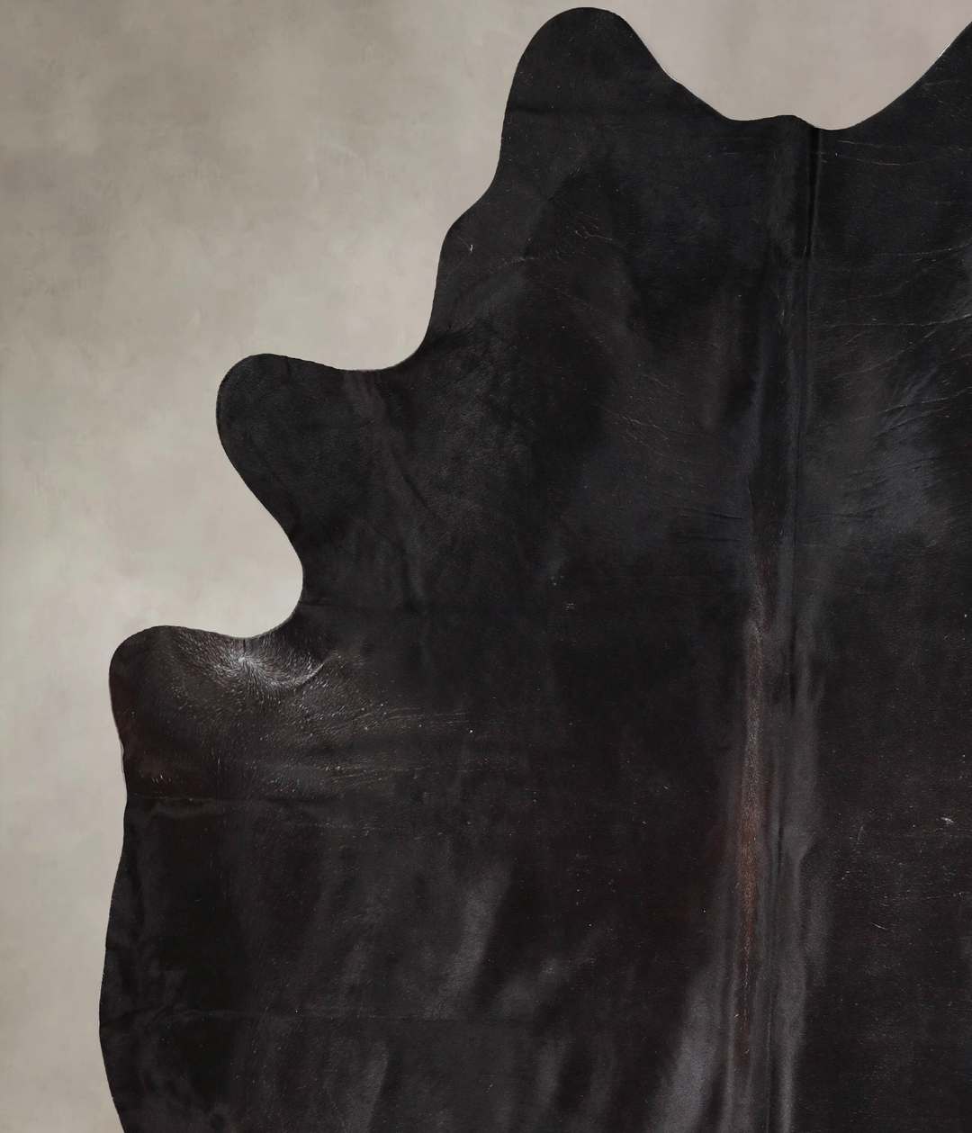 Solid Black XX-Large Brazilian Cowhide Rug 8'4"H x 7'3"W #A46482 by Hu