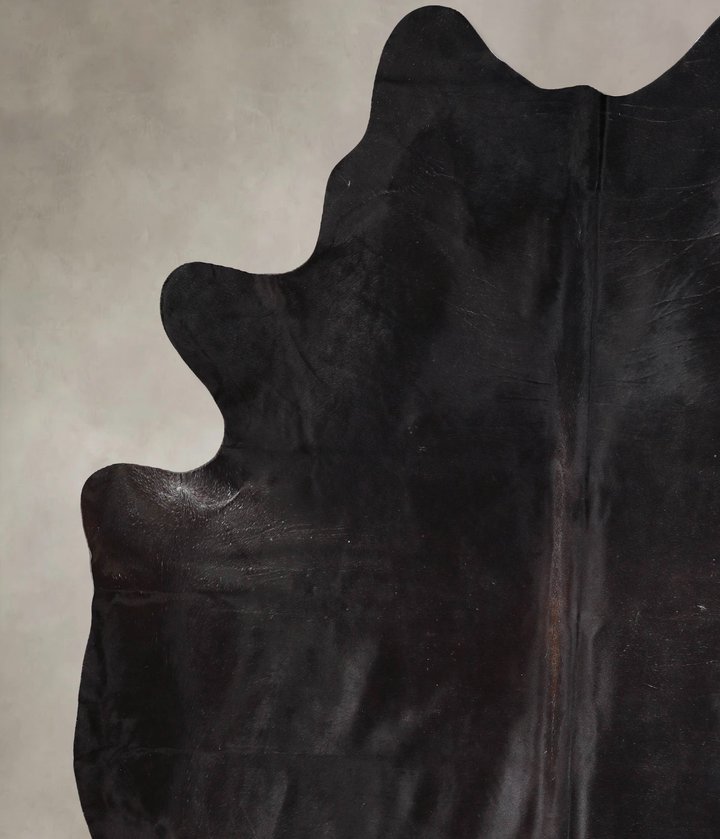 Solid Black XX-Large Brazilian Cowhide Rug 8'4"H x 7'3"W #A46482 by Hudson Hides